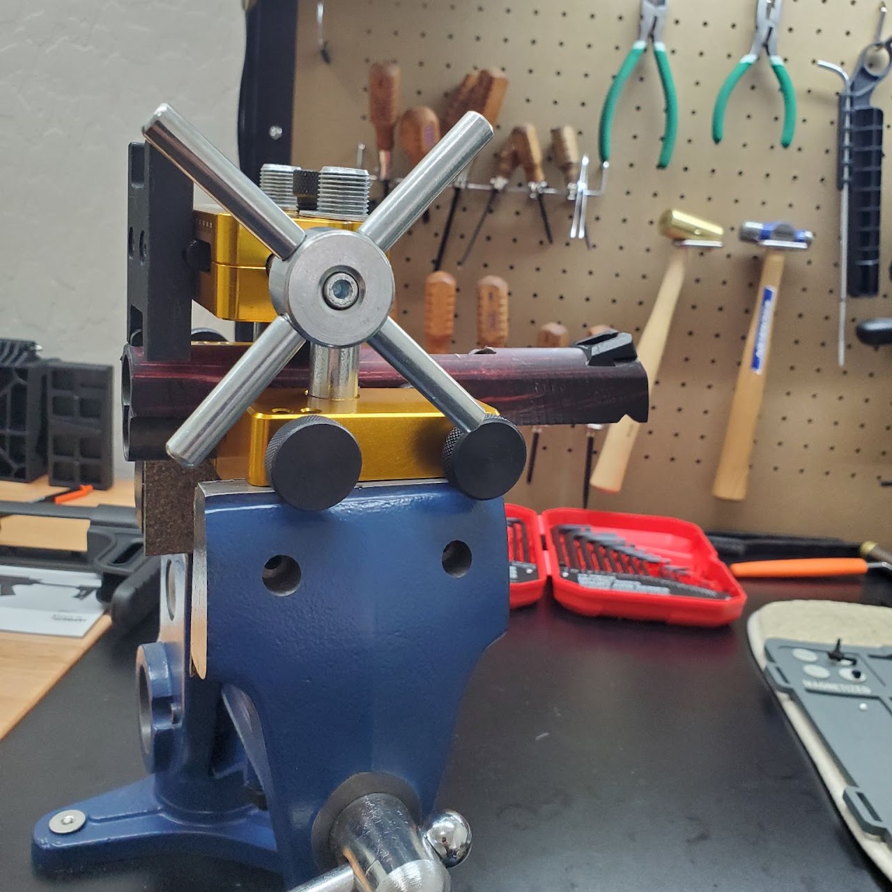 Sight Removal & Installation — Slide set up in the sight pusher