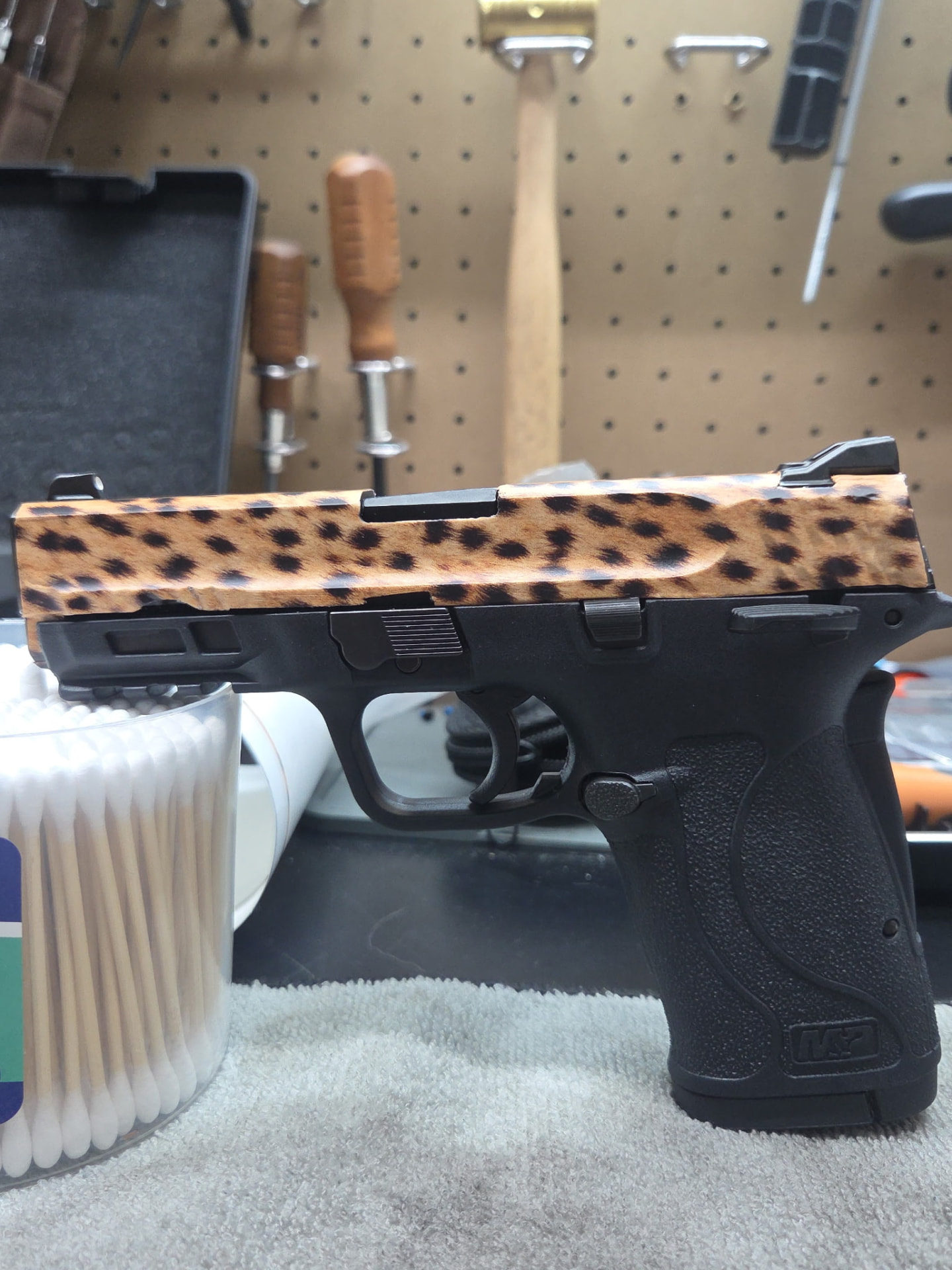 GunSkins & Custom Wraps — M&P slide in cheetah print